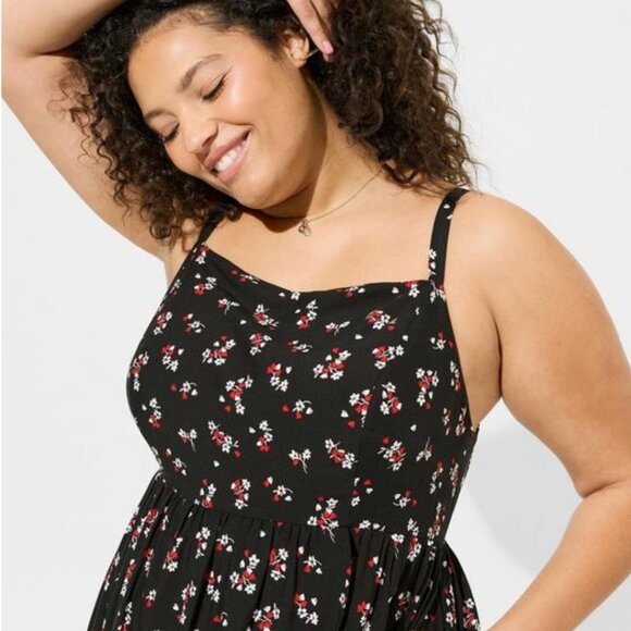 Tea Length Challis Square Neck Dress (Size 3X) - Picture 2 of 9